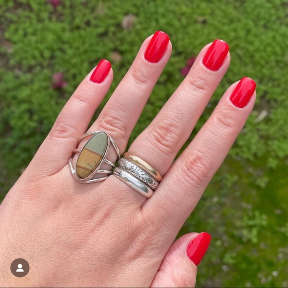 Vintage Desert Jasper Ring Size 6.75 - Picture 11 of 11